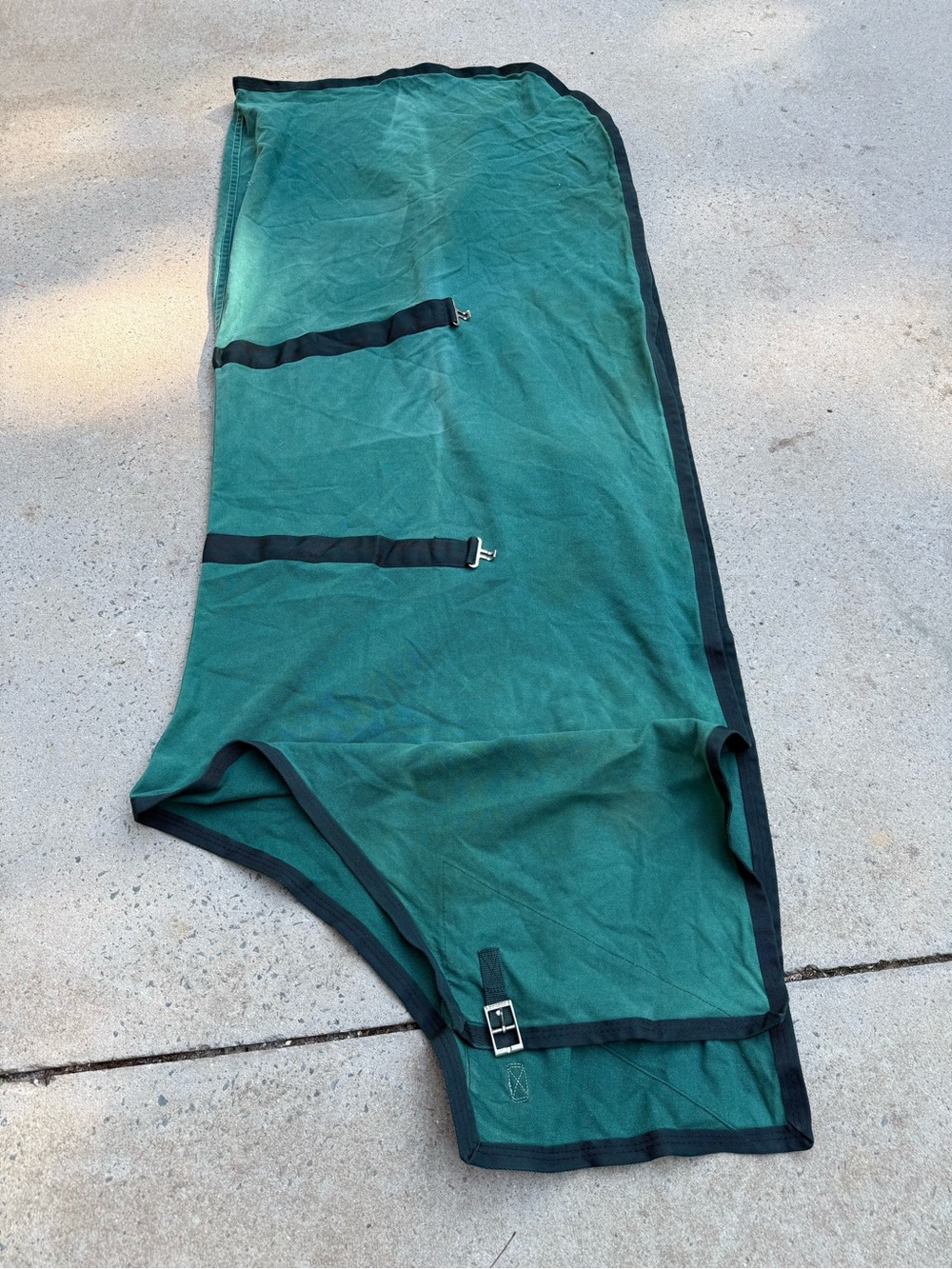 Curvon horse size 74 stable sheet cotton canvas Green w/ black Disclosure *